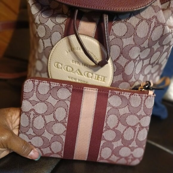 Coach Signature Dempsey Backpack & Wallet NWT - Picture 11 of 13